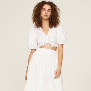 Derek Lam Collective Puff Sleeve Crop Top